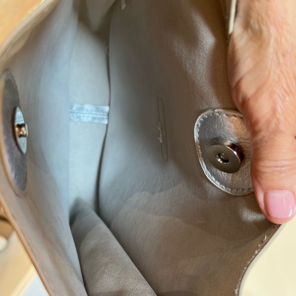 Ahdorned Bags Ahdorned Messenger Crossbody Silver Medium Size Euc